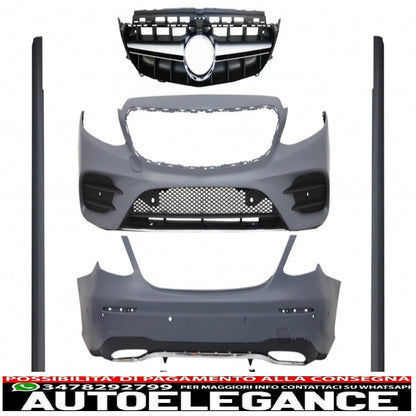 complete body kit with central grille muffler tips suitable for mercedes e-class w213 (2016-2019) gt-r e43 e53 sport line design