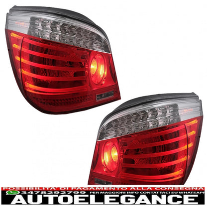 led rear lights suitable for bmw 5 series e60 (04.2003-03.2007) red transparent lci facelift design