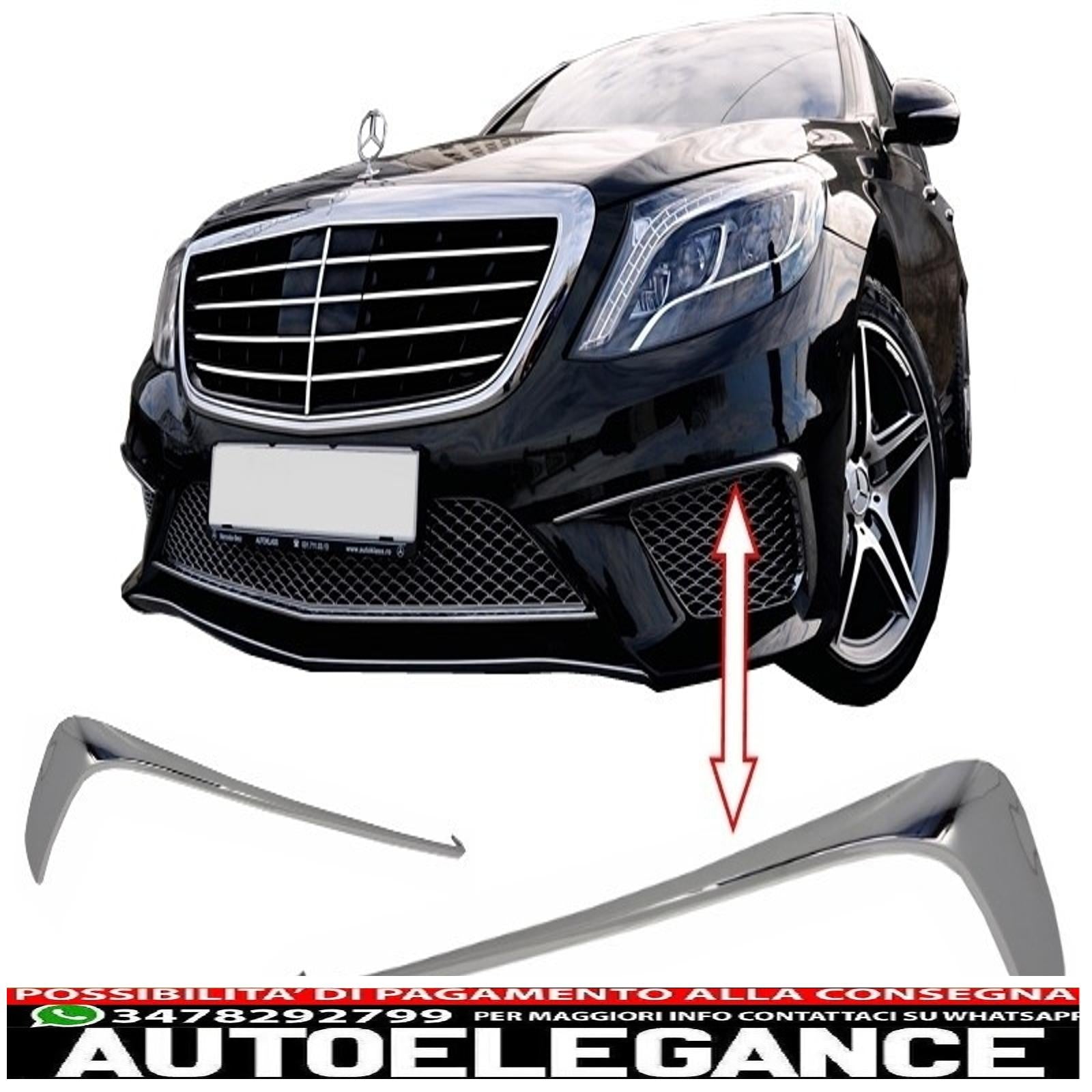 Alette splitter per paraurti anteriore adatte per mercedes w222 classe s s65 design (2013-up) edizione cromata AUTOELEGANCERICAMBI