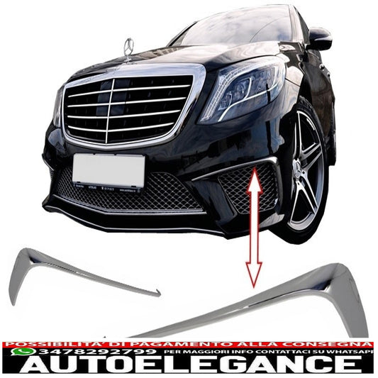 Alette splitter per paraurti anteriore adatte per mercedes w222 classe s s65 design (2013-up) edizione cromata AUTOELEGANCERICAMBI
