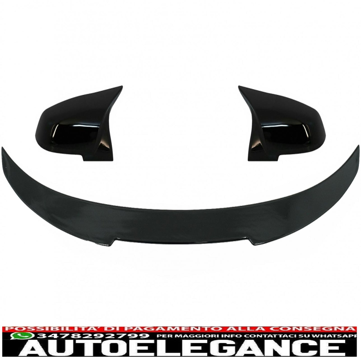 trunk spoiler with mirror caps suitable for bmw 4 series gran coupe f36 (2014-03.2019) m4 csl design black