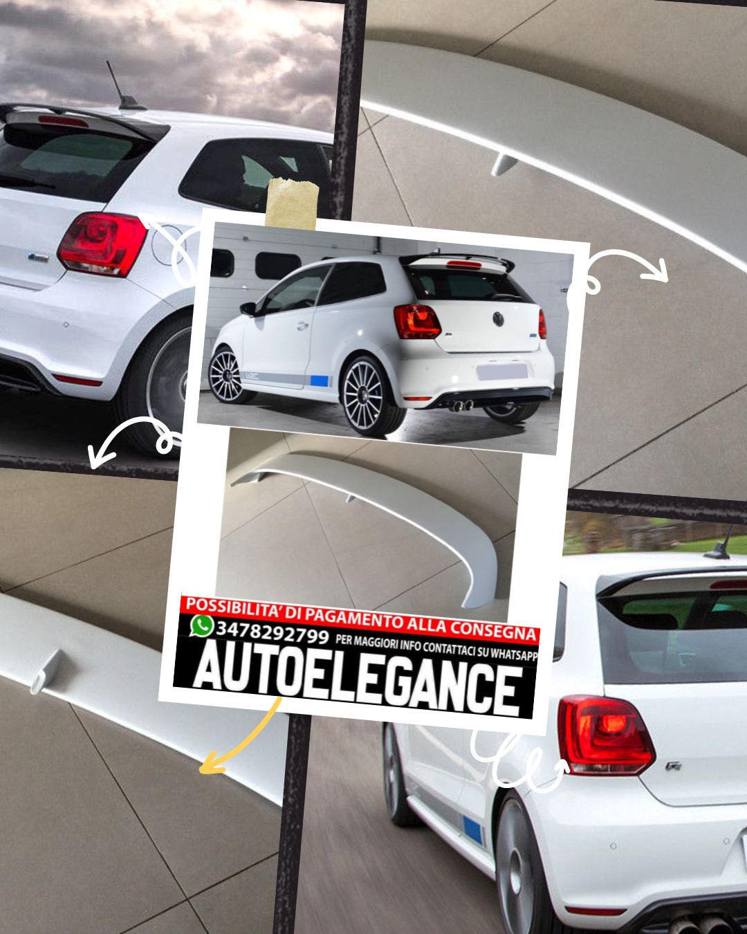 SPOILER SUITABLE FOR VW POLO 5 6R (2009 - 2017 ) R WRC STYLE 