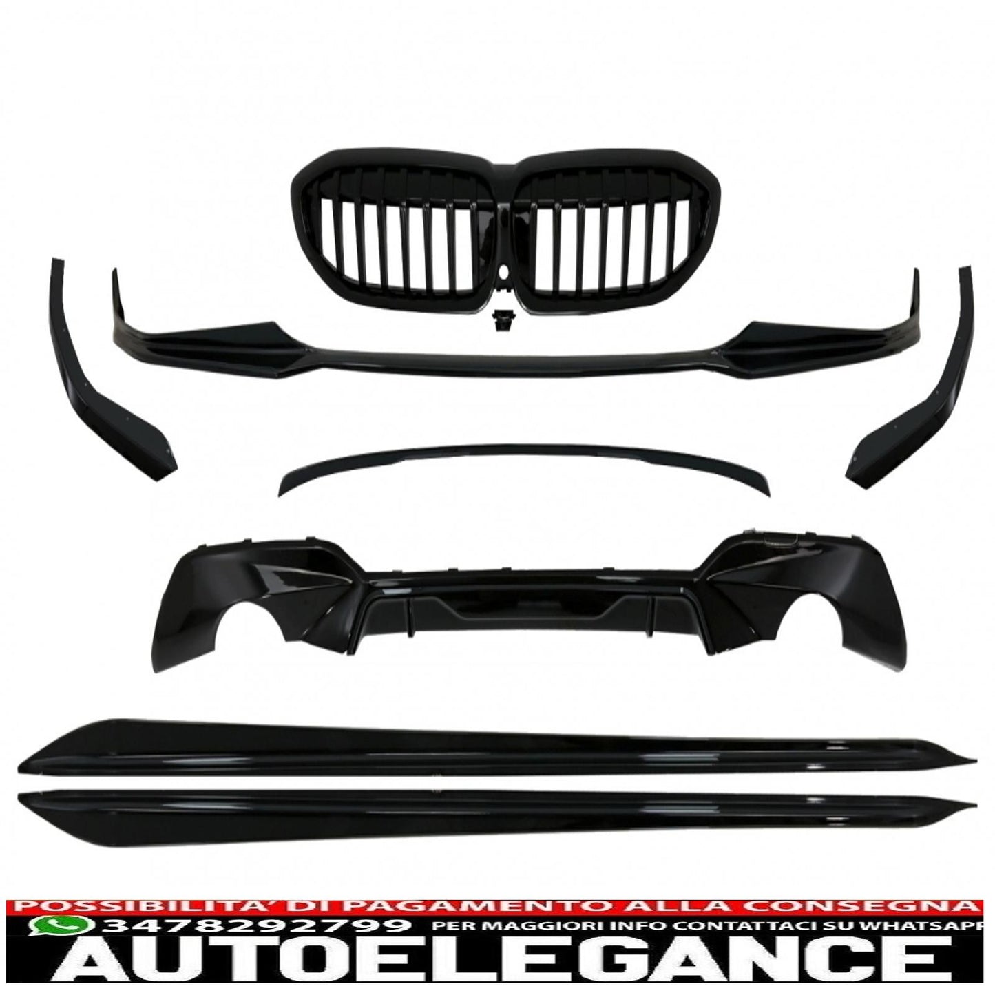 Complete body kit, extensions suitable for BMW 3 Series G20 Sedan G21 Touring (2018-up) M Design Piano Black