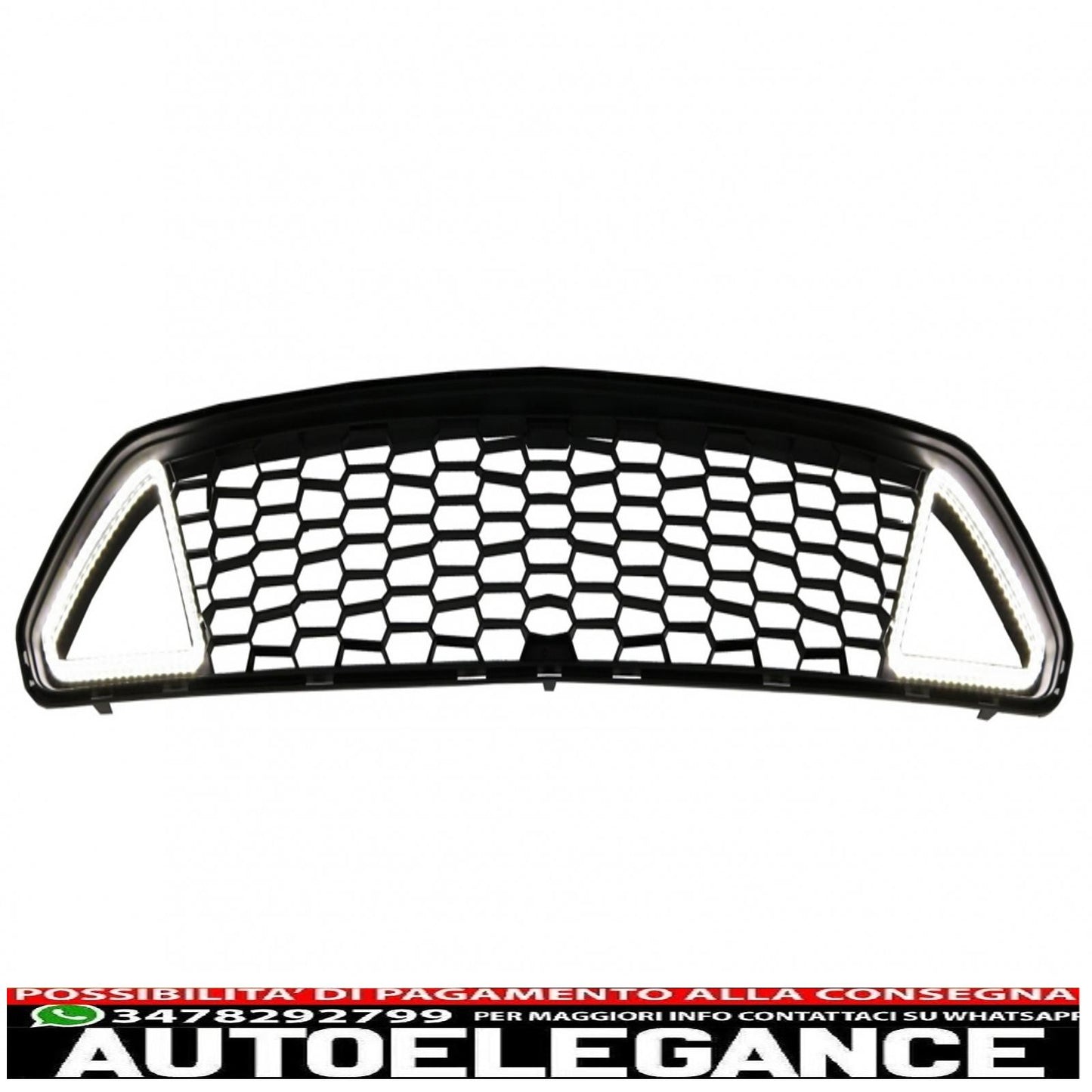 griglia anteriore con luci diurne a led adatta per ford mustang mk6 vi sesta generazione (2015-2017) design rtr