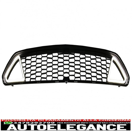 front grille with led daytime running lights suitable for ford mustang mk6 vi sixth generation (2015-2017) rtr design