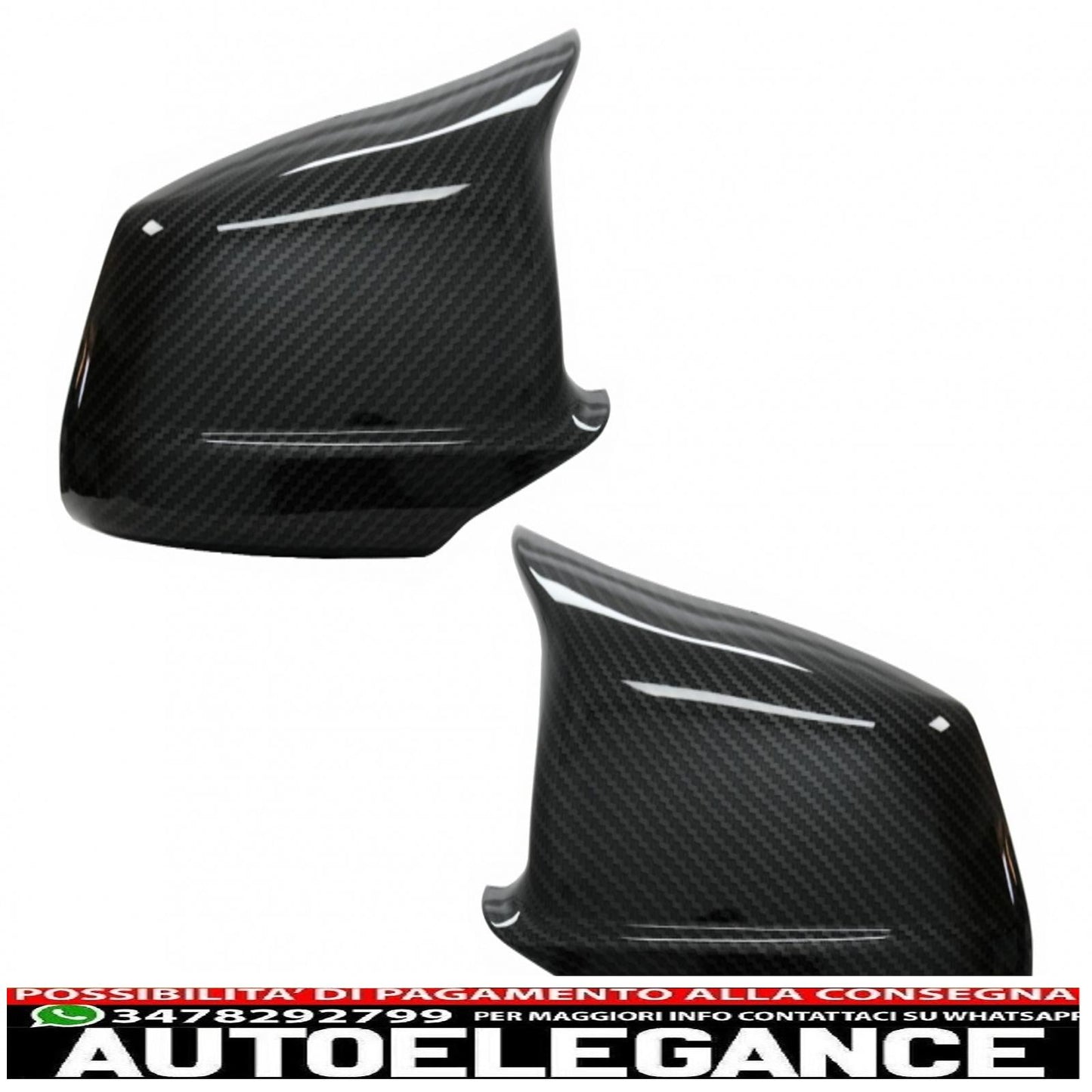 Calotte specchietti adatte per bmw serie 5 f10 f11 f18 non lci (07.2010-2013) carbon look m design AUTOELEGANCERICAMBI