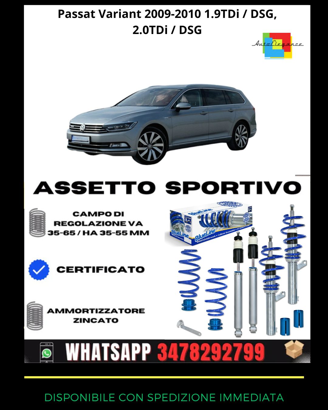 🔥Assetto sportivo PER Passat Variant 2009-2010 1.9TDi / DSG, 2.0TDi / DSG🔥