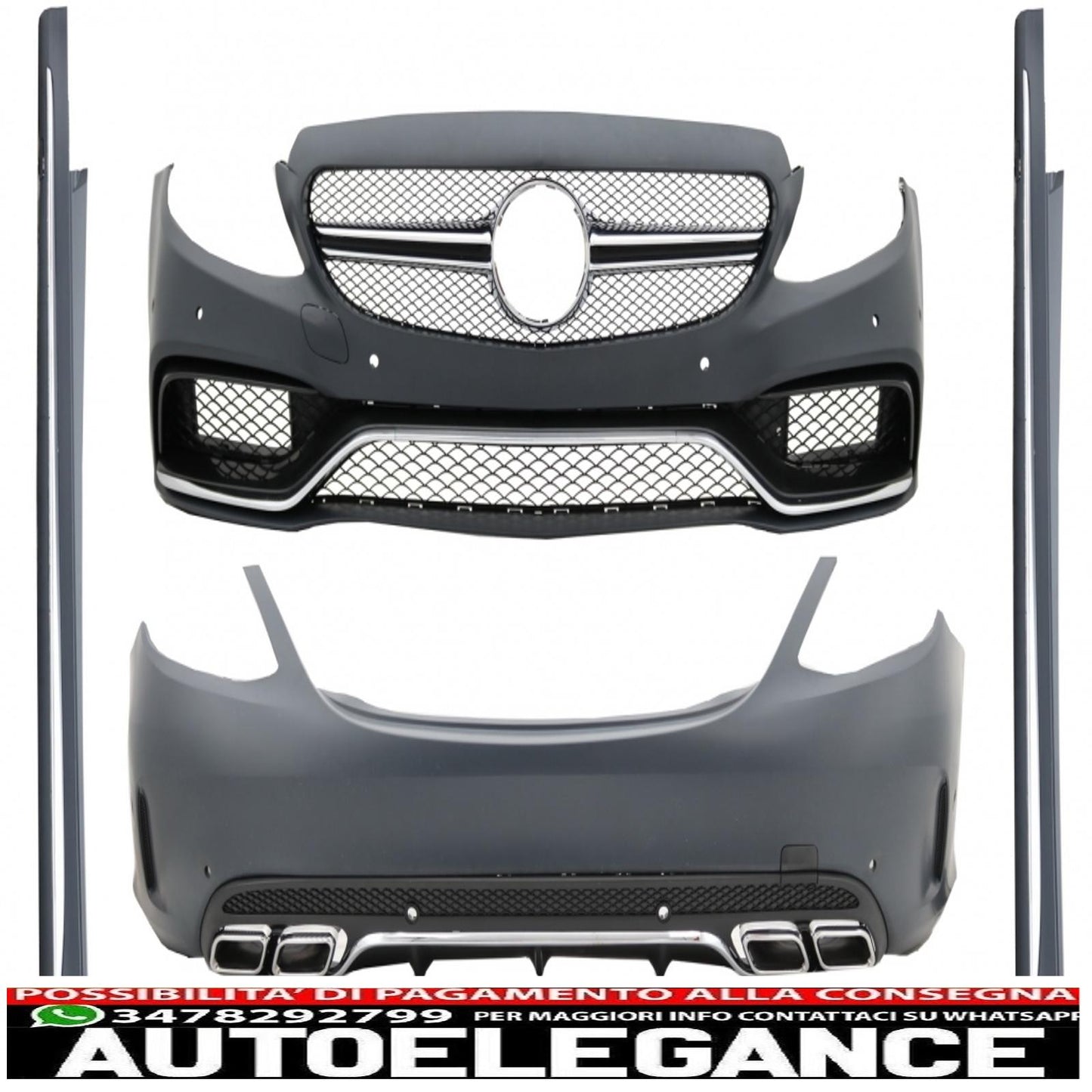 body kit suitable for mercedes c-class w205 sedan (2014-2018) design c63