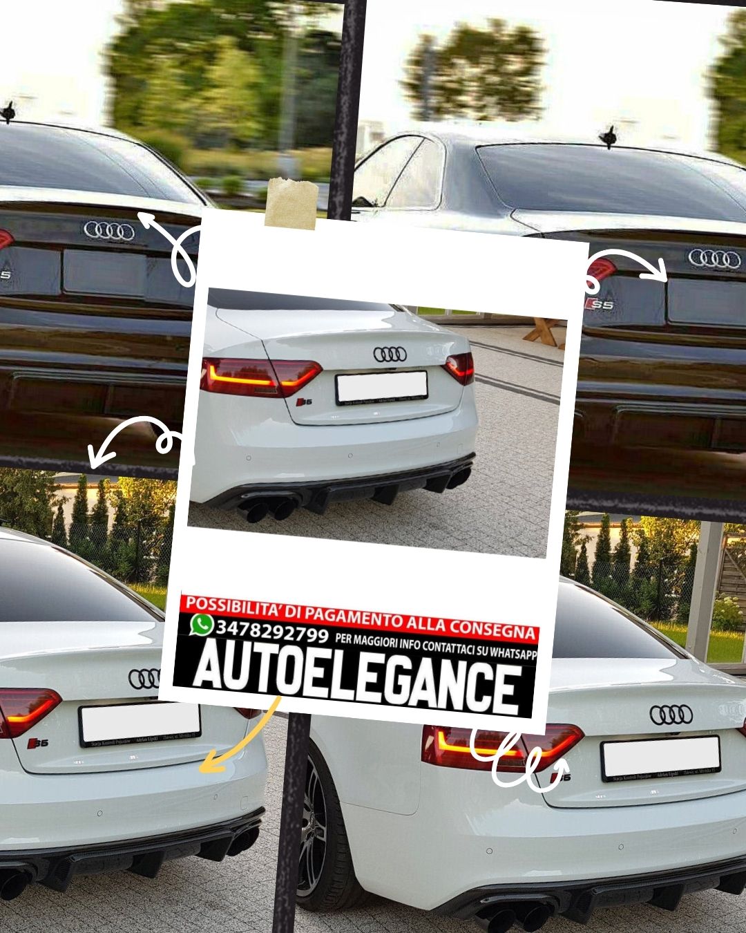 SPOILER SUITABLE FOR AUDI A5 8T S-LINE LIFT 2012-2016 