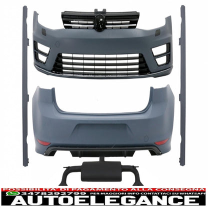 complete body kit suitable for vw golf 7 vii (2013-2017) r r20 look with full exhaust system 