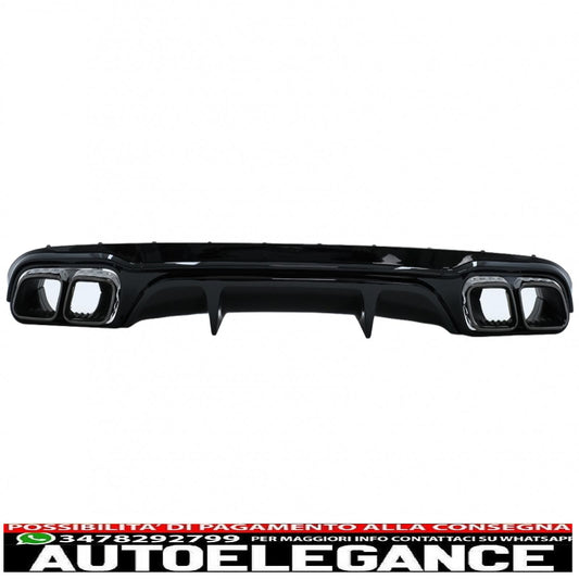 diffusore del paraurti posteriore con terminali di scarico neri adatti per mercedes classe e w213 s213 standard (2016-2020) design e63
