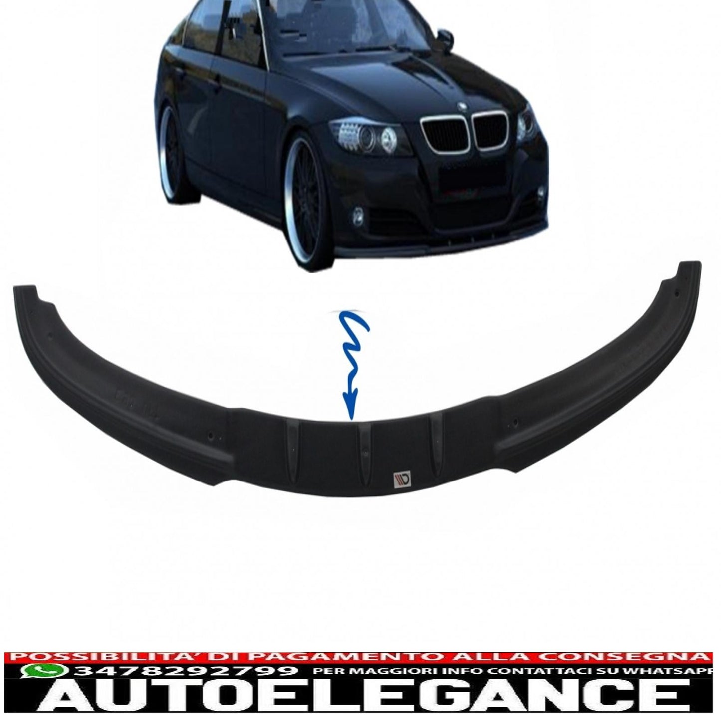 Front bumper spoiler suitable for bmw e90 e91 limousine touring lci facelift (2008-2011) 