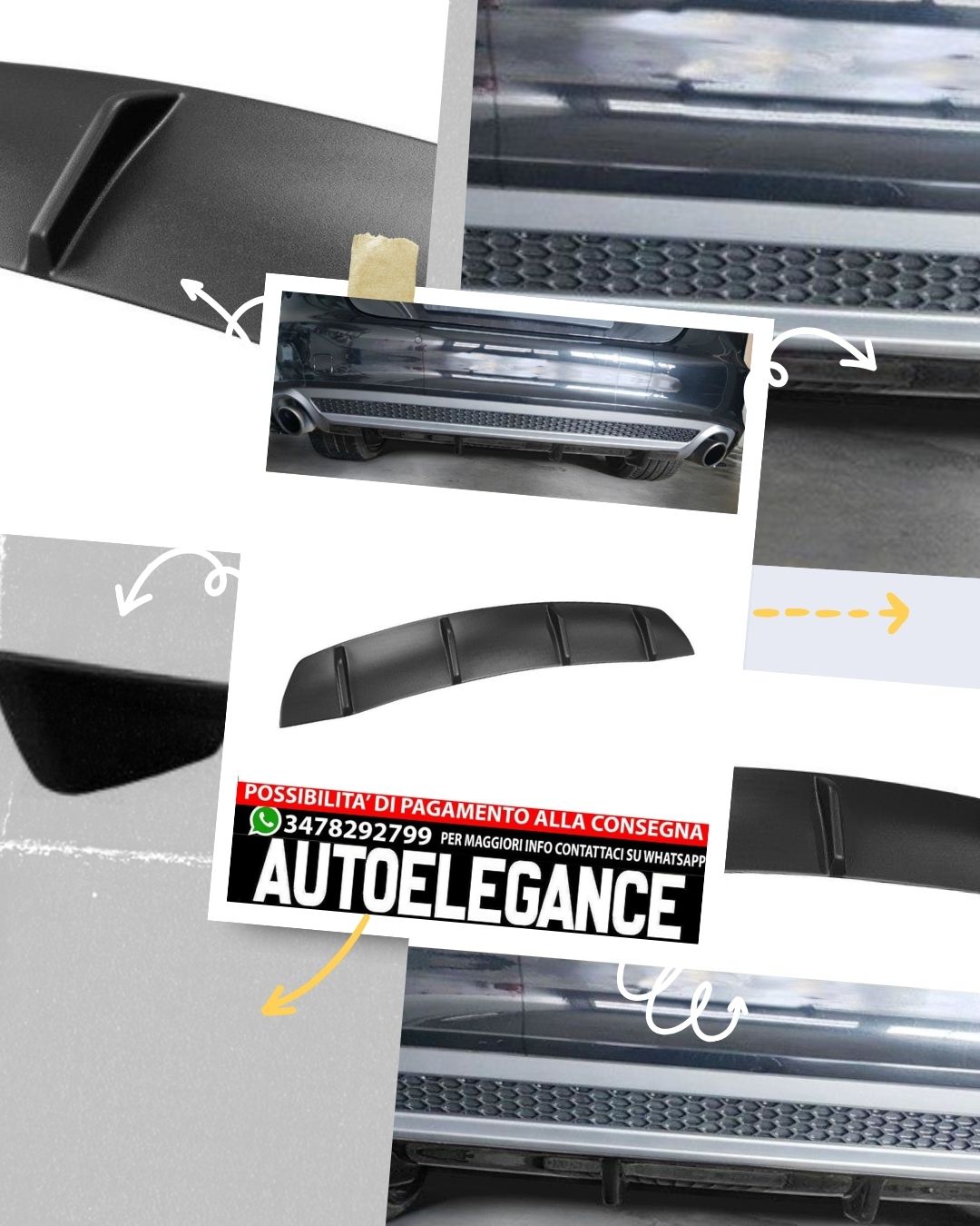 DIFFUSORE POSTERIORE ADATTO COMPATIBILE PER AUDI A7 S-LINE C7   2010-2014