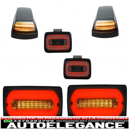 fanali posteriori a led barra luminosa con paraurti posteriore fendinebbia e indicatori di direzione sequenziali dinamici adatti per mercedes benz classe g w463 (1989-2015) fumè
