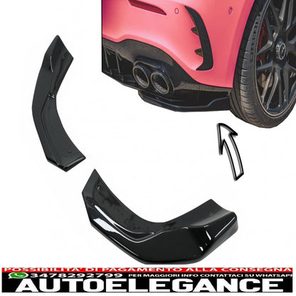 Alette splitter laterali per paraurti posteriore adatte per mercedes classe A W177 A35 A45 Hatchback (2018-up) Piano Black AUTOELEGANCERICAMBI