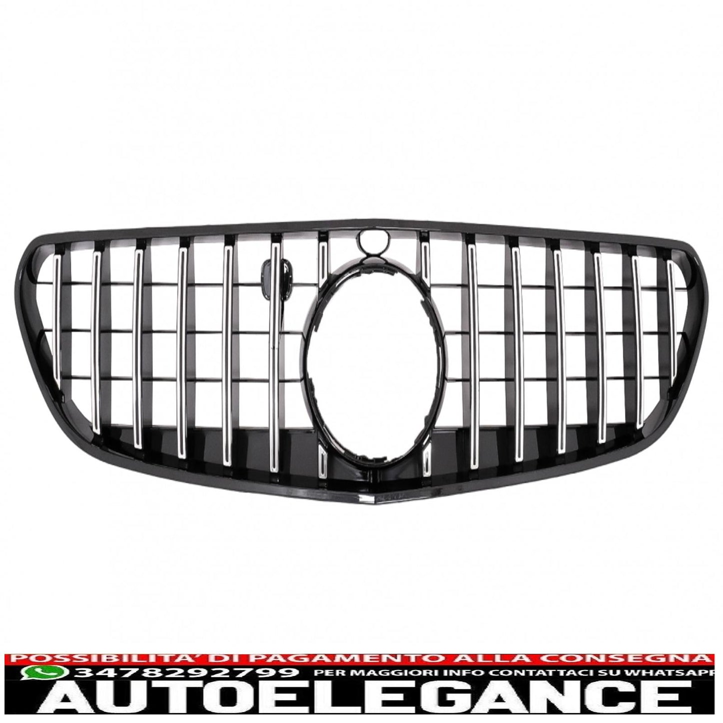 center grille suitable for mercedes s class coupe c217 (2014-2017) cabrio a217 (2015-2017) chrome stripes gt-r design panamericana