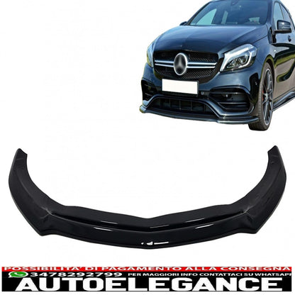 Estensione del labbro del paraurti anteriore adatta per mercedes classe A W176 AMG Facelift (2015-2018) Piano Black