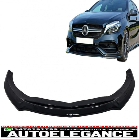 Estensione del labbro del paraurti anteriore adatta per mercedes classe A W176 AMG Facelift (2015-2018) Piano Black