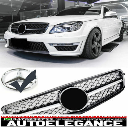 Sport grille radiator grille suitable for mercedes w204 s204 black + chrome
