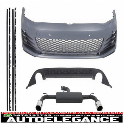 body kit suitable for vw golf 7 vii 2013-2016 gti design with full exhaust system 