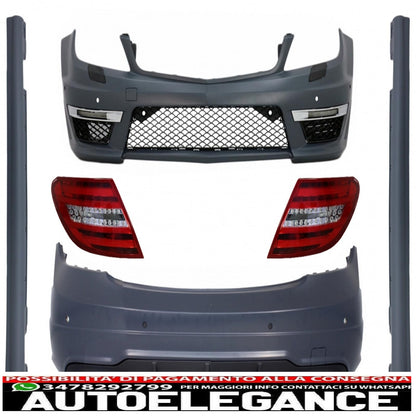 body kit suitable for mercedes c-class w204 restyling (2007-2015) with led rear lights 