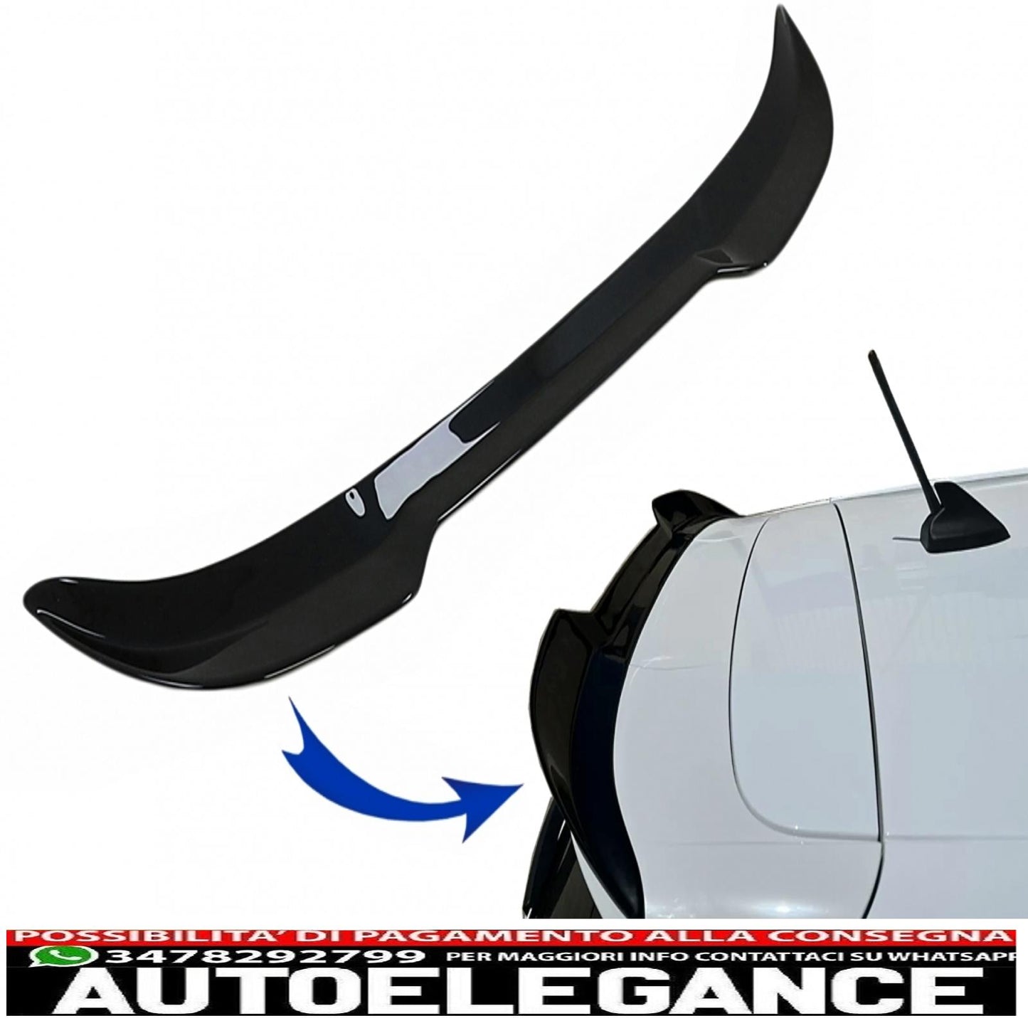 Roof Spoiler Cap Suitable for Ford Fiesta MK8 ST / ST-Line (2017-2021) Piano Black