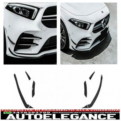 Alette splitter per paraurti anteriore aerodinamiche adatte per mercedes a class w177 hatchback v177 berlina (2018-up) nero pianoforte AUTOELEGANCERICAMBI