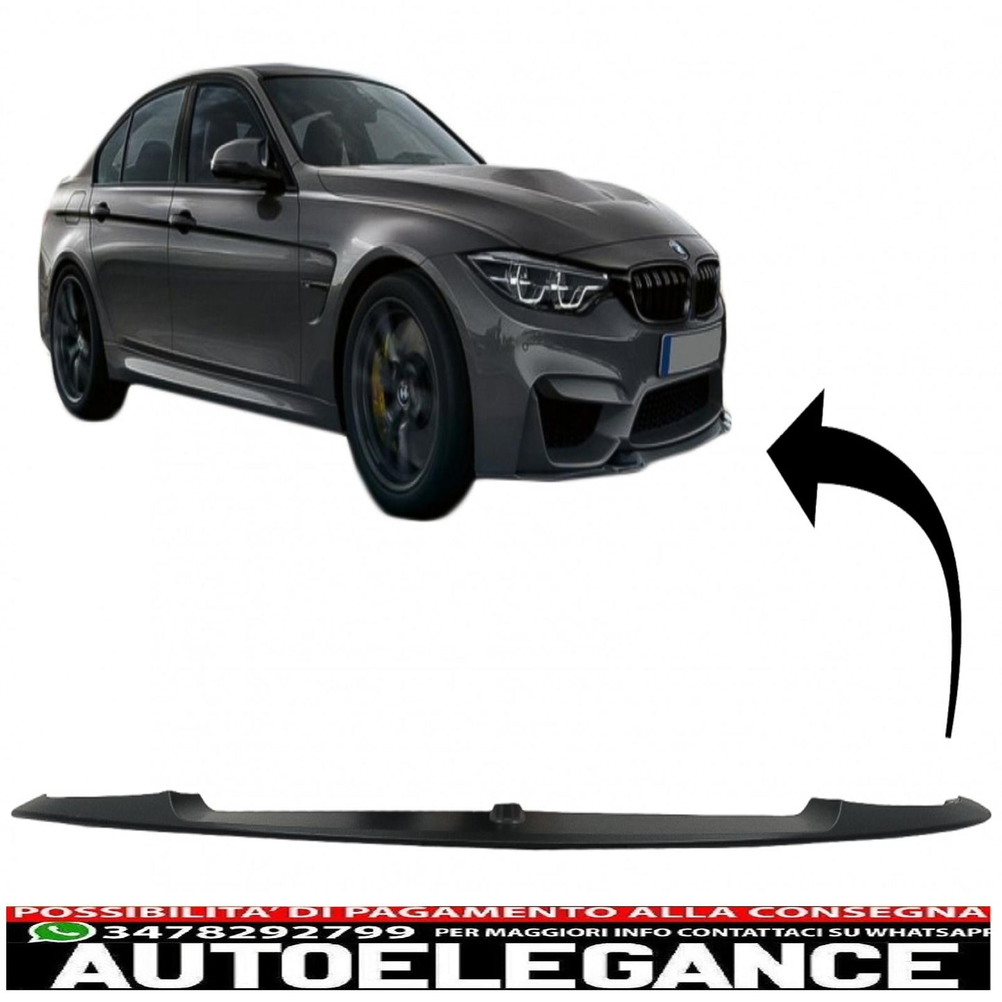 Front Bumper Spoiler Suitable for BMW 3 Series F30/F31 Sedan/Touring (2011-up) M3 CS Design 