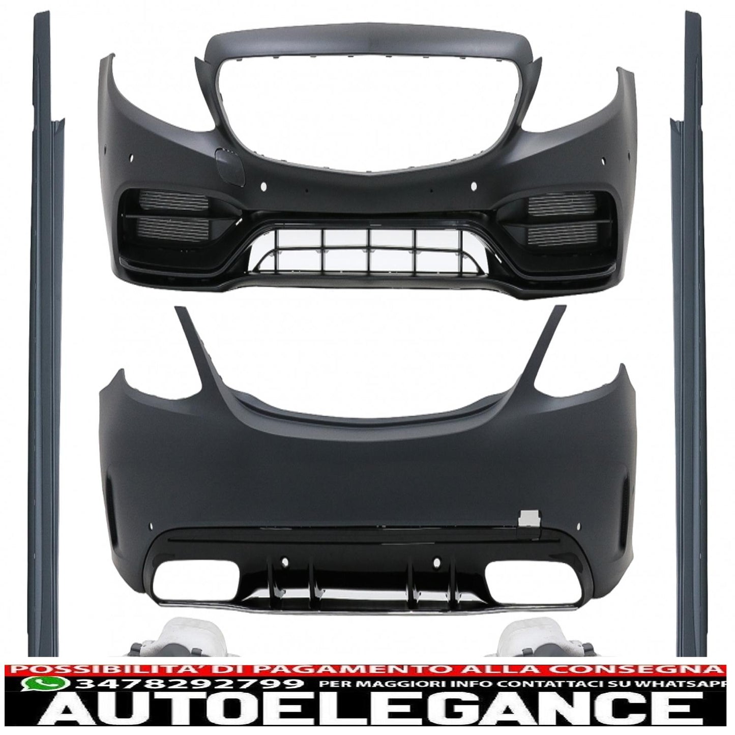 complete body kit suitable for mercedes c-class w205 sedan (2014-2020) c63s edition 1 design 
