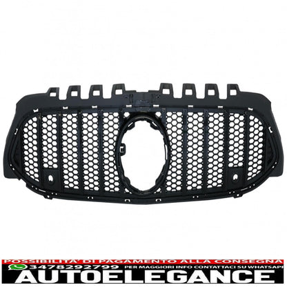 central grille suitable for mercedes a-class w177 hatchback v177 sedan (04.2018-) mesh gt-r design panamericana all black