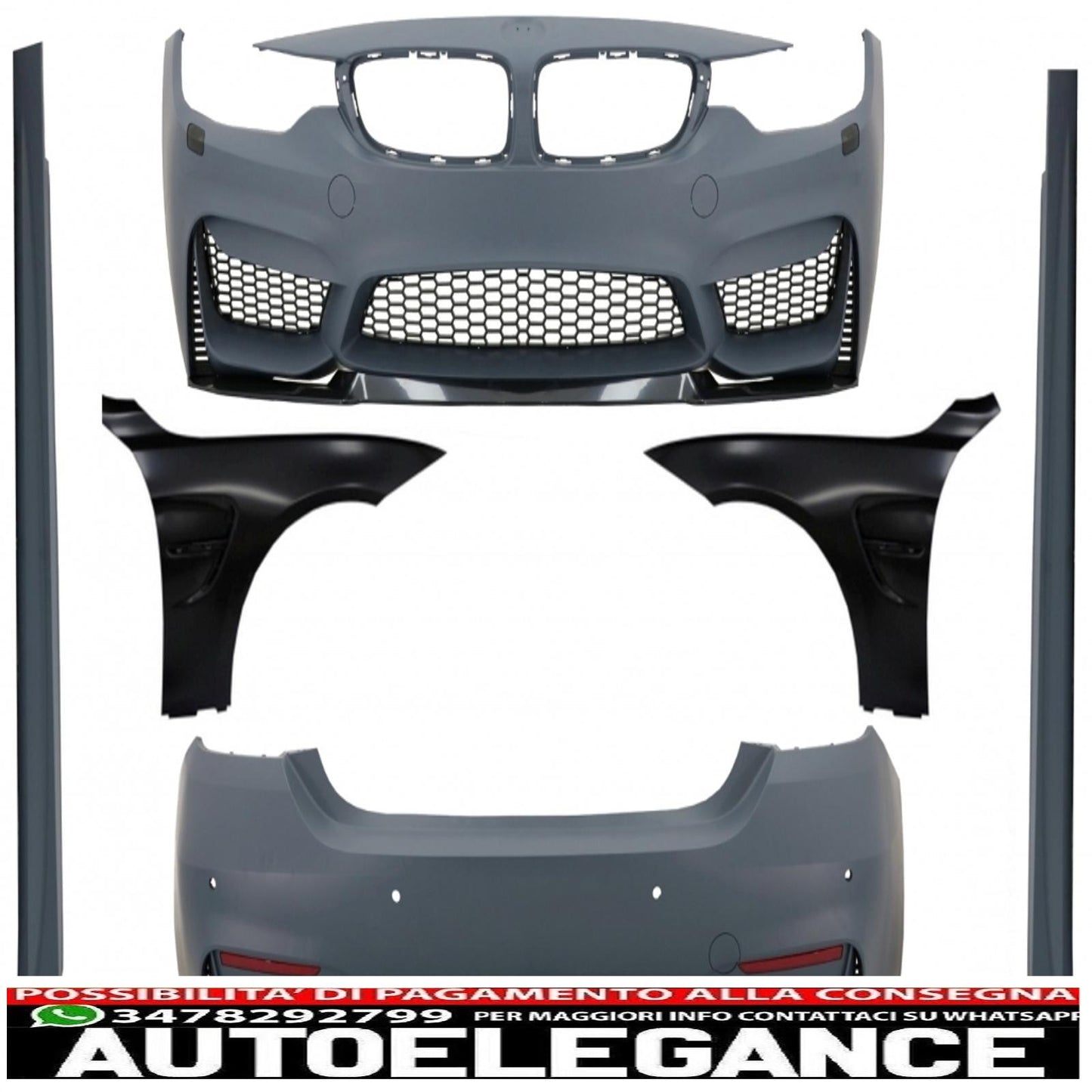 complete body kit suitable for bmw 4 series f32 f33 coupe cabrio (2013-02.2017) with black m4 design front fenders