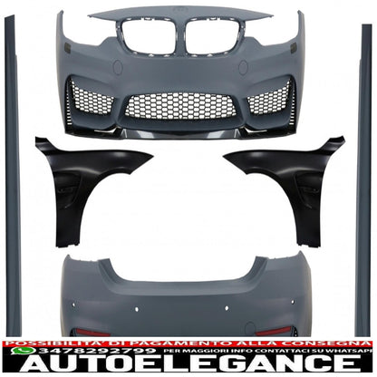 complete body kit suitable for bmw 4 series f32 f33 coupe cabrio (2013-02.2017) with black m4 design front fenders