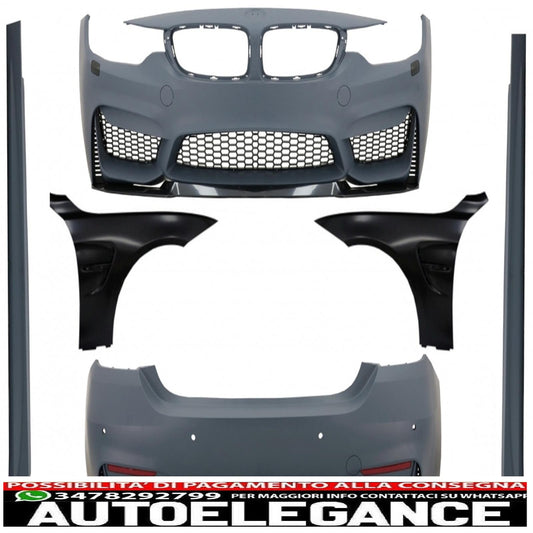 kit carrozzeria completo adatto per bmw serie 4 f32 f33 coupe cabrio (2013-02.2017) con parafanghi anteriori design nero m4