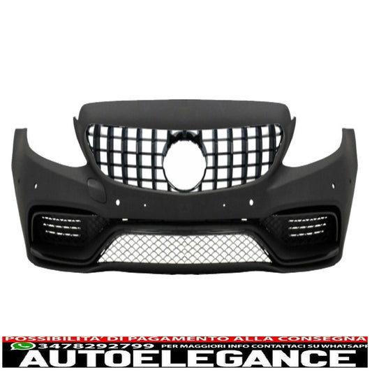 paraurti anteriore con griglia anteriore look gt-r adatto per mercedes classe c w205 s205 c205 a205 (2014-2018) limousine modello t coupé cabriolet c63 design