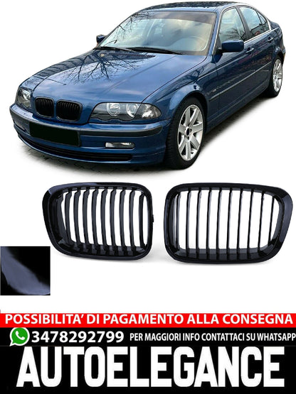 Griglia del radiatore lucida ad alte prestazioni aftermarket compatibile con BMW Serie 3 E46 Limousine Touring 98-01