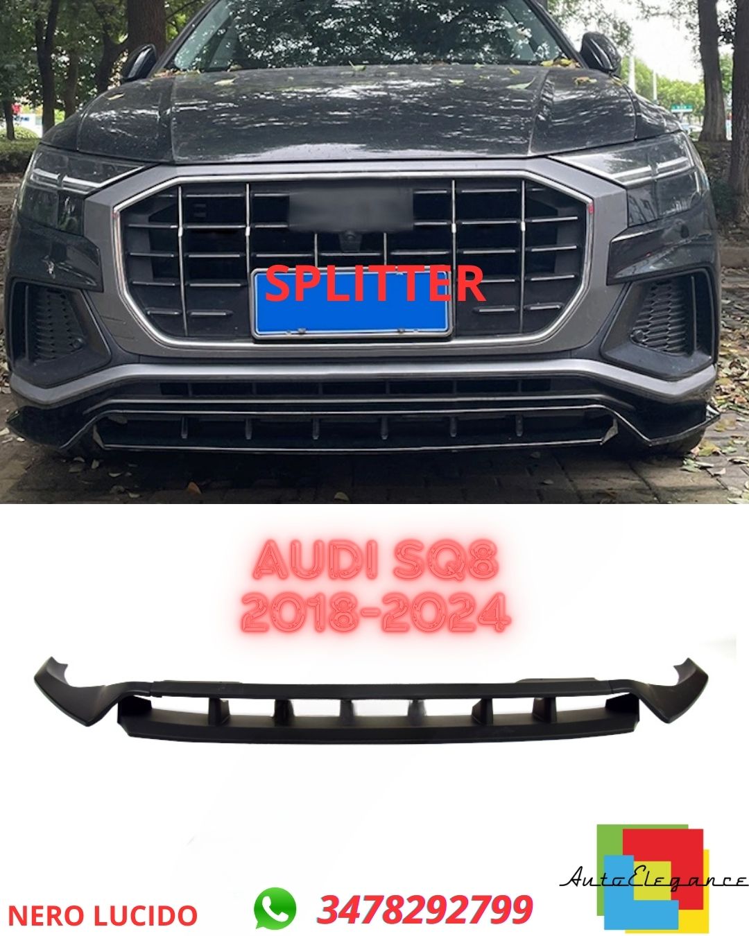 ✨SPLITTER SUITABLE FOR Audi SQ8 2018-2024 S-LINE✨