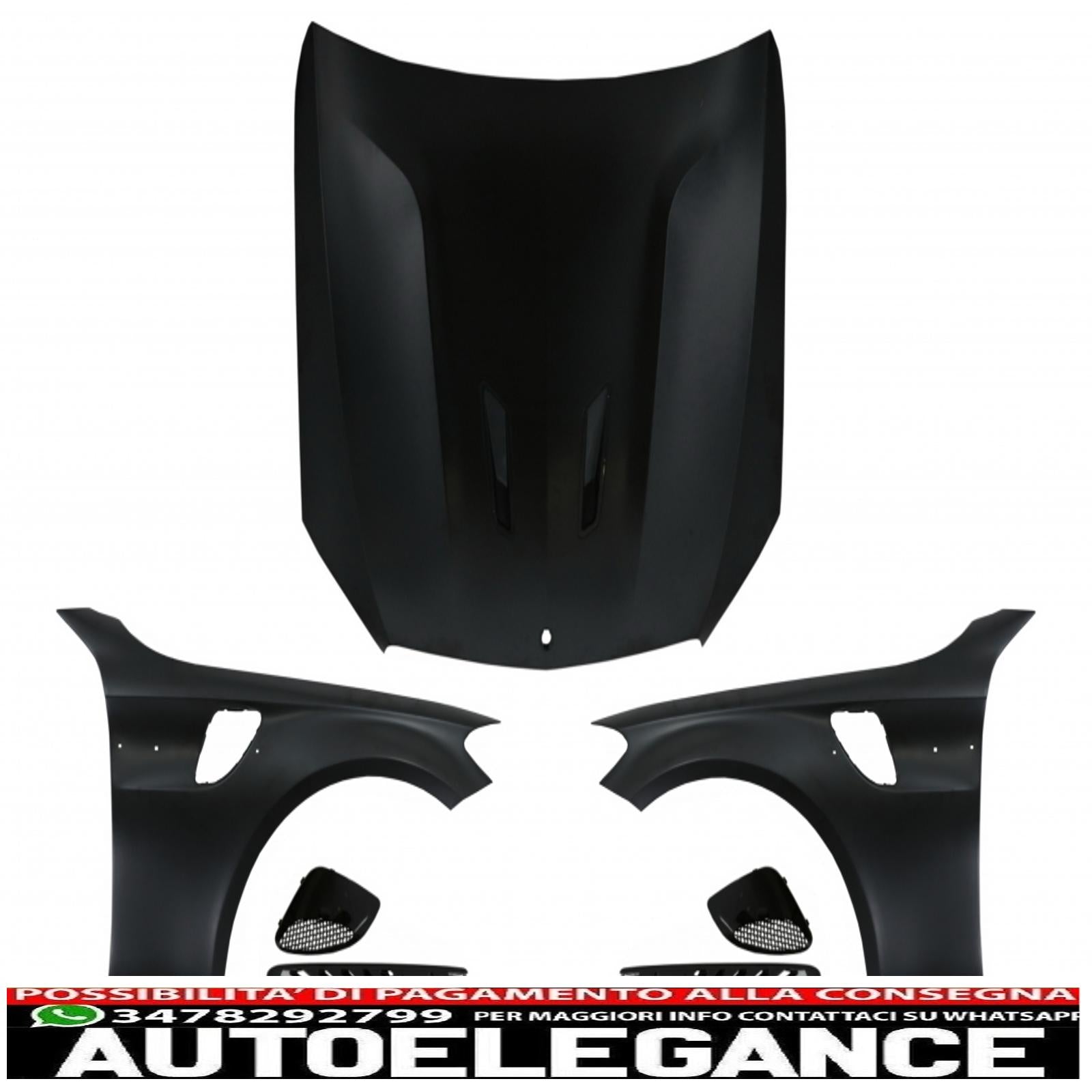 Cofano cofano anteriore con parafanghi anteriori adatto per mercedes classe c w205 s205 c205 a205 (2014-2020) gt design AUTOELEGANCERICAMBI