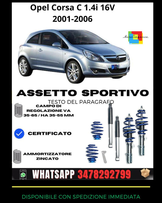 🔥Sports suspension SUITABLE FOR Opel Corsa C 1.4i 16V, 1.8i 16V 2001-2006🔥