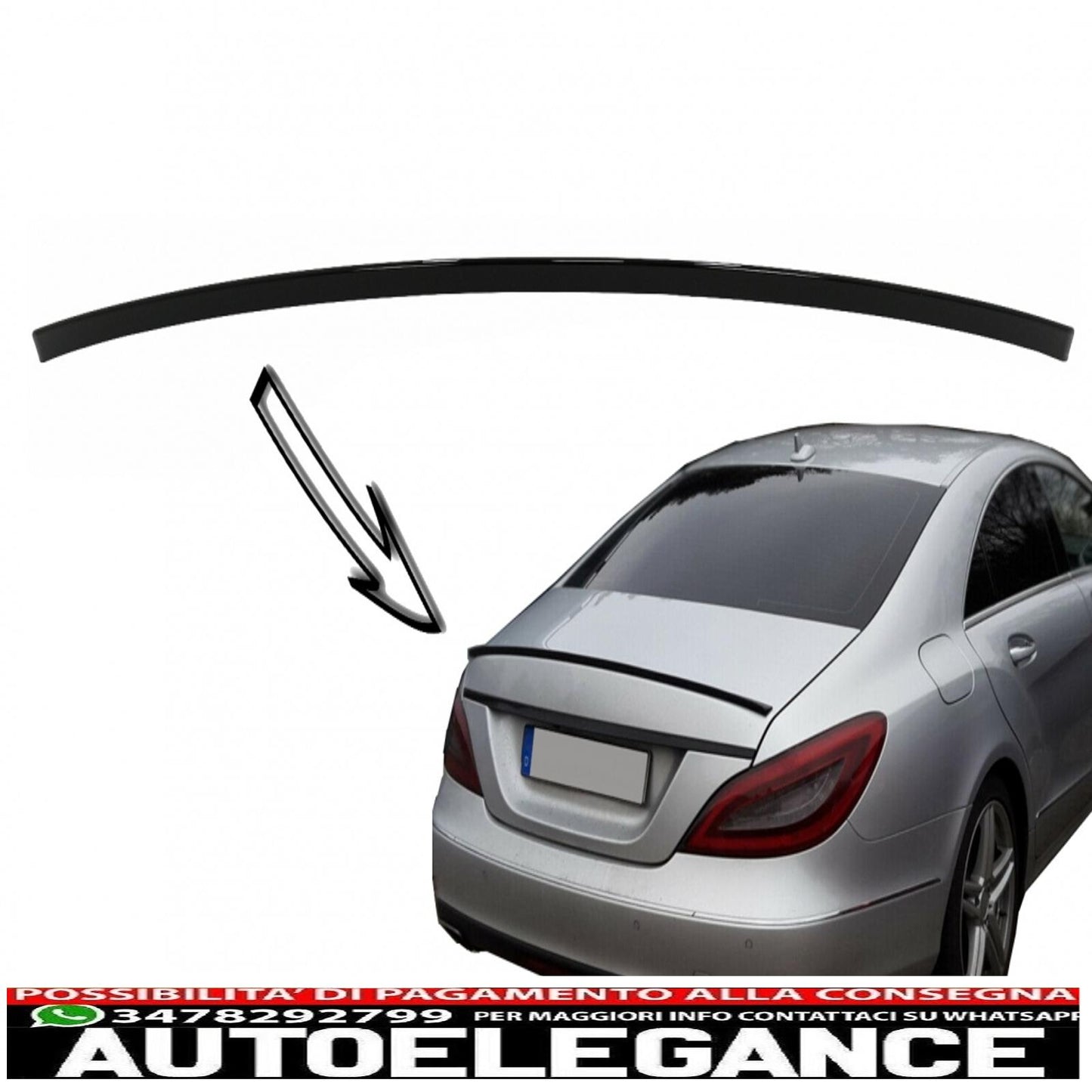 trunk spoiler suitable for mercedes cls class w218 limousine (2010-2018) piano black