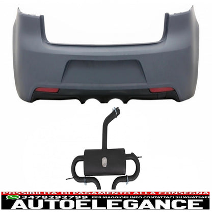 Rear bumper with full catback exhaust system suitable for vw golf vi (2008-2013) r20 design