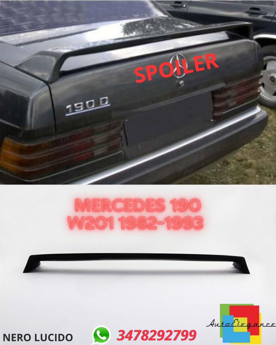 ✨SPOILER  ADATTO PER Mercedes 190 W201 1982-1993✨