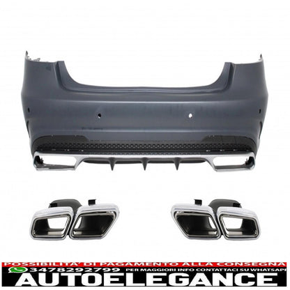 Rear Bumper with Exhaust Tips Suitable for Mercedes Benz W212 E-Class Facelift (2013-up) 