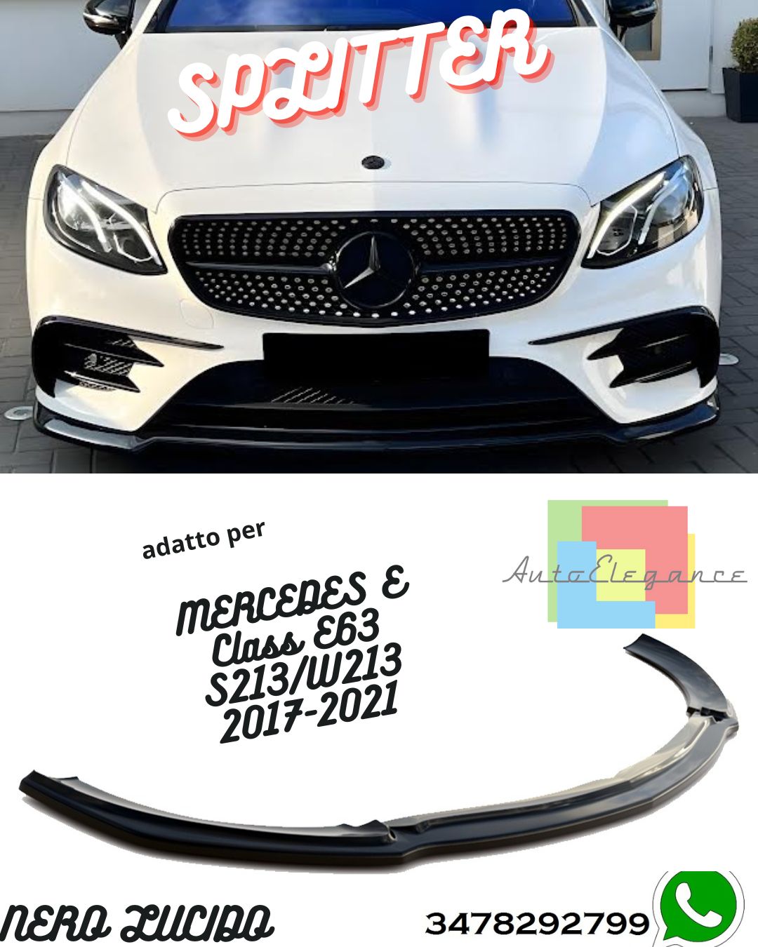 Splitter Anteriore MERCEDES Classe E E63 AMG Station Wagon/Berlina S213/W213