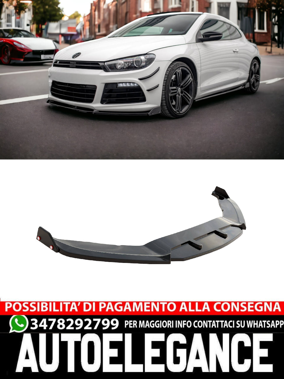SPLITTER ANTERIORE V.3 + FLAPS VOLKSWAGEN SCIROCCO R MK3