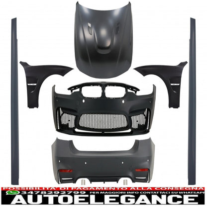 complete body kit suitable for bmw f30 (2011-2019) evo ii m3 cs style with front fenders and carbon bonnet and tips