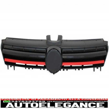 central grille suitable for vw golf vii 7 5g (2013-2017) gti r-line design red inserts