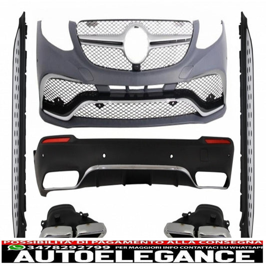 kit carrozzeria completo adatto per mercedes glc suv x253 (2015-07.2019) design glc63 con minigonne laterali