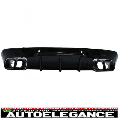 diffusore posteriore con terminali di scarico neri adatto per mercedes classe cls c257 sport line (2018-up) design cls63