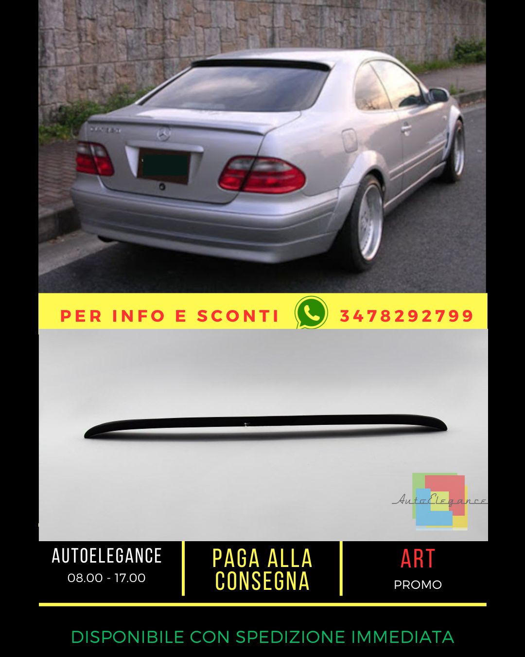 ⭐SPOILER SUITABLE FOR Mercedes CLK W208 1997-2003⭐ 