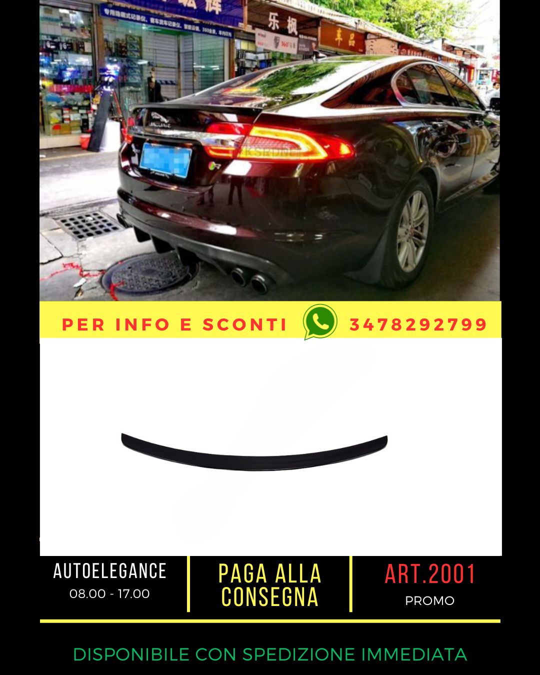 ✨SPOILER nero lucido ADATTO PER Jaguar XF 2009-2015  ✨